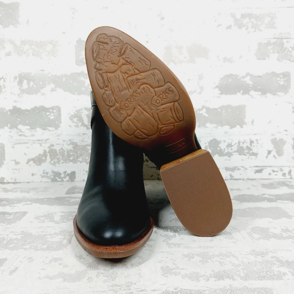 NEW Kork Ease Joelle Black Leather Ankle Boots H787 - Picture 10 of 13